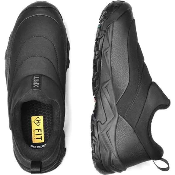 Men's Winter Snow Casual Slip-on Loafers, Black