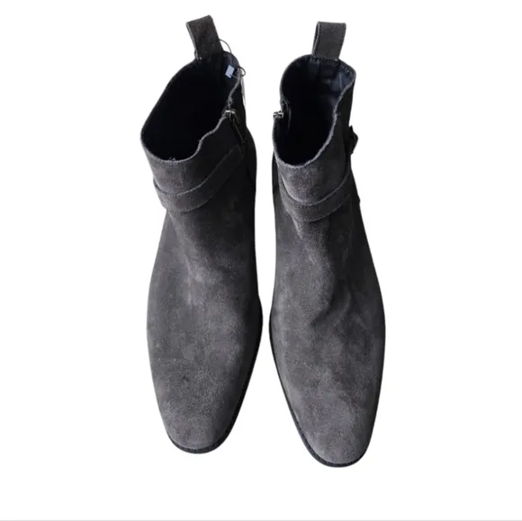 Men's Zara Buckle Leather Suede Chelsea Boots