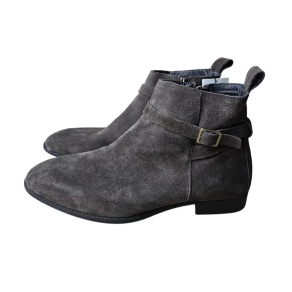 Men's Zara Buckle Leather Suede Chelsea Boots