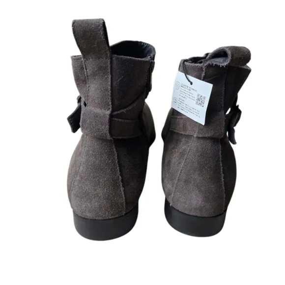 Men's Zara Buckle Leather Suede Chelsea Boots