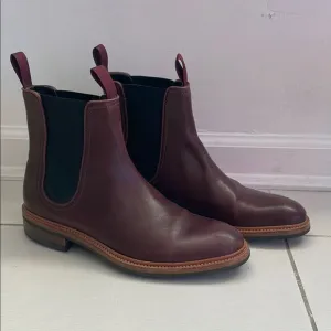 Men's Burgundy Leather Chelsea Boots