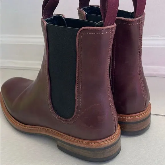 Men's Burgundy Leather Chelsea Boots