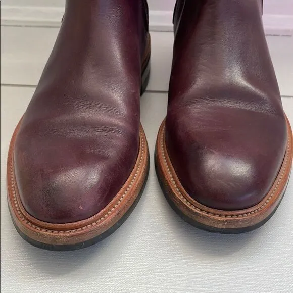 Men's Burgundy Leather Chelsea Boots