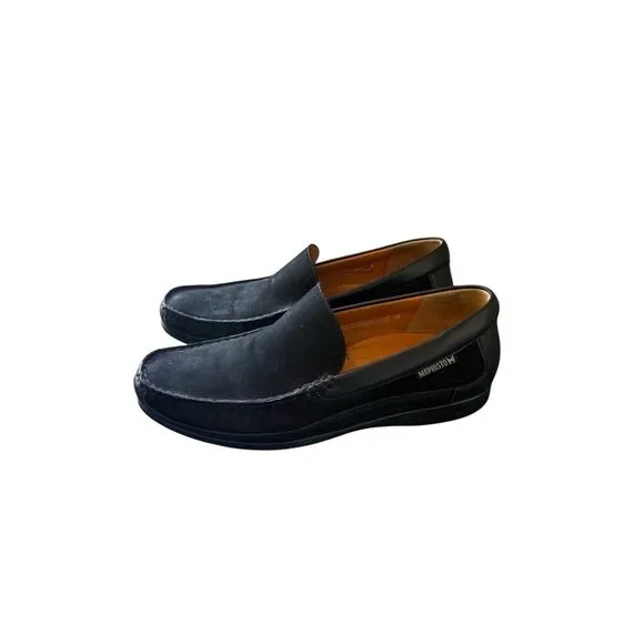 Mephisto Baduard Mens Black Cool Air Nubuck Leather Slip On Loafers Size 10