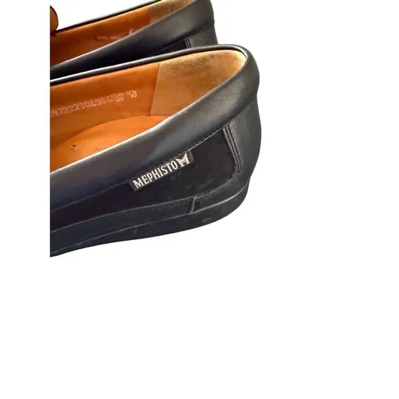 Mephisto Baduard Mens Black Cool Air Nubuck Leather Slip On Loafers Size 10