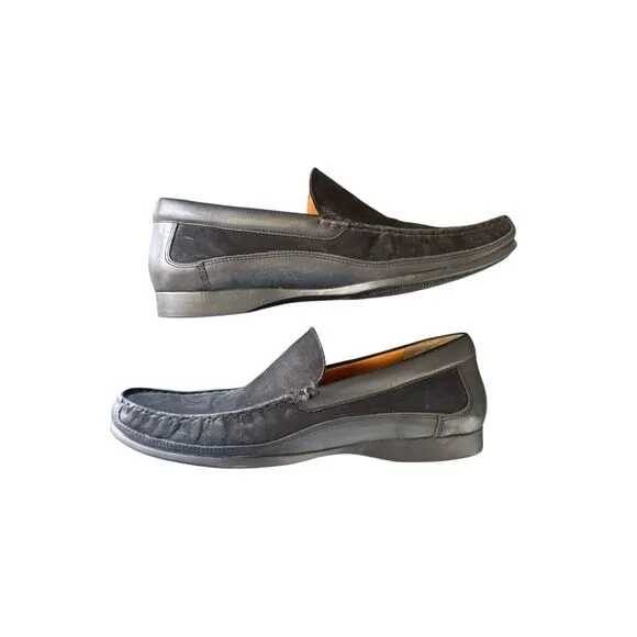 Mephisto Baduard Mens Black Cool Air Nubuck Leather Slip On Loafers Size 10