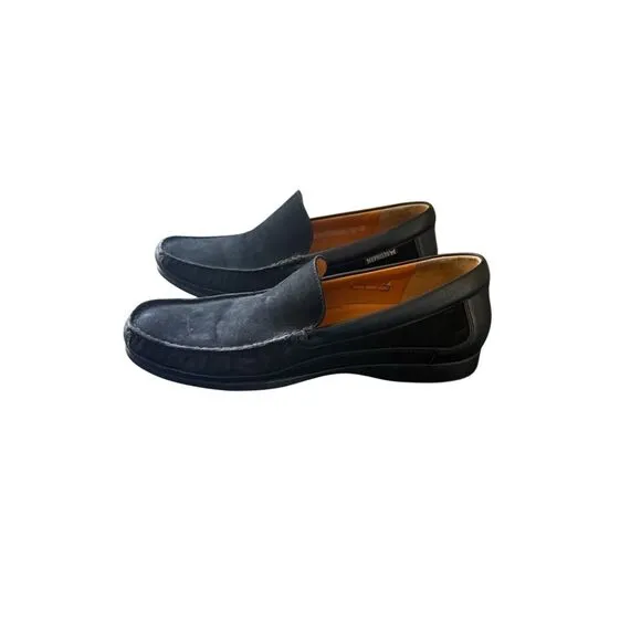 Mephisto Baduard Mens Black Cool Air Nubuck Leather Slip On Loafers Size 10