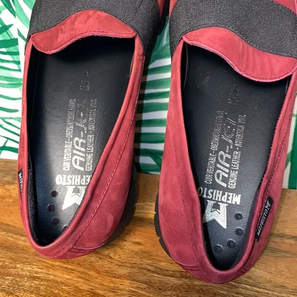 Mephisto Loriane Red Suede Loafer Flats Women’s Size 9