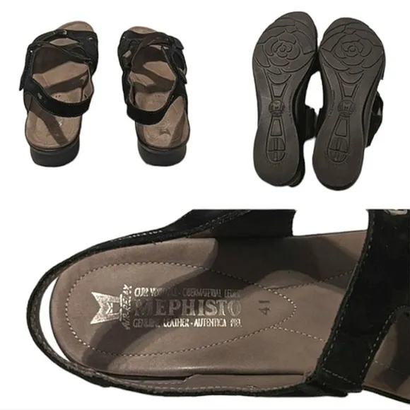Mephisto Paska black leather luxury sandals 11