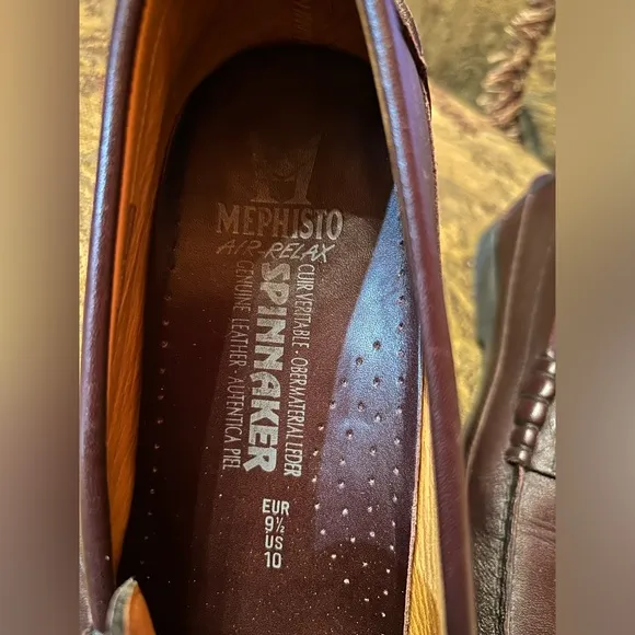 Mephisto penny boat loafers leather wine color retails $375 size 10