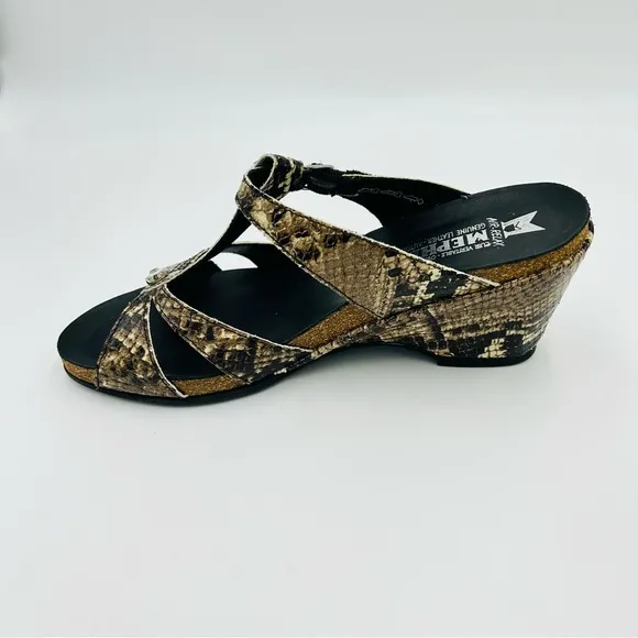 Mephisto shoes Nazili wedge sandals snakeskin pattern leather women size EU 39