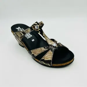 Mephisto shoes Nazili wedge sandals snakeskin pattern leather women size EU 39