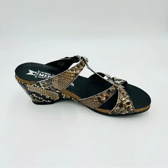 Mephisto shoes Nazili wedge sandals snakeskin pattern leather women size EU 39