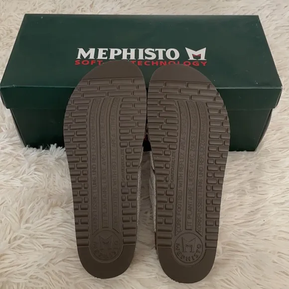 Mephisto Silver Leather Sandals