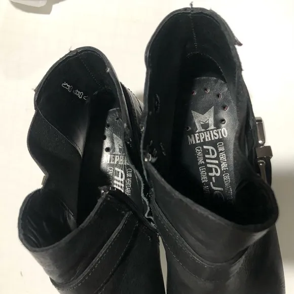 Mephisto Stefania Black Leather Booties