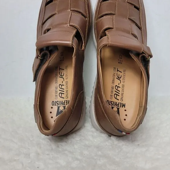 Mephisto Tarek Hazelnut Men's Size Fisherman Leather Brown Sandals