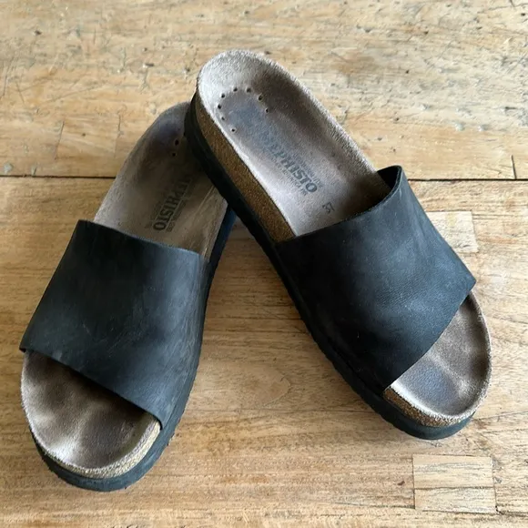Mephisto Womens 39 Hanik Slide Sandals blackSize 37