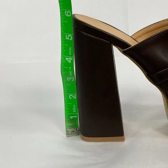 Meraki Sandals Womens Sz 6 Brown Chunky Platform Heel NEW Open Toe Horsebit