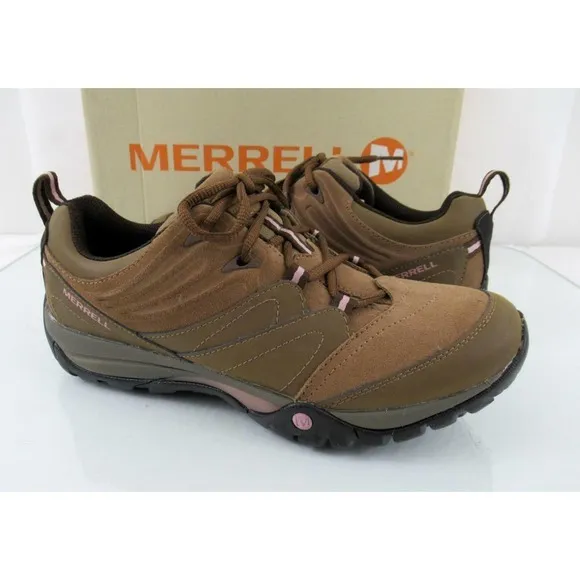 Merrell AZURA JAUNT Hiking Lace Up Sneaker Otter Brown Leather Size 9.5