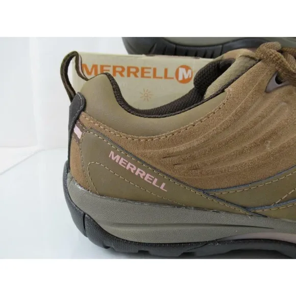 Merrell AZURA JAUNT Hiking Lace Up Sneaker Otter Brown Leather Size 9.5