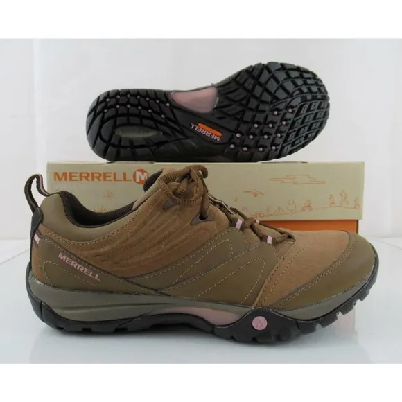 Merrell AZURA JAUNT Hiking Lace Up Sneaker Otter Brown Leather Size 9.5