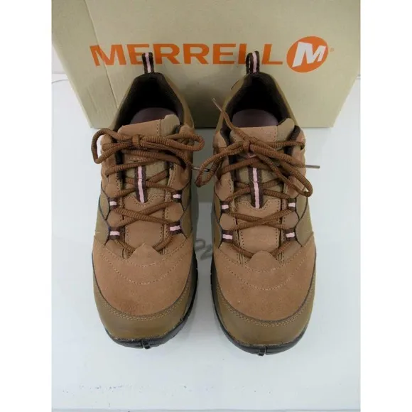 Merrell AZURA JAUNT Hiking Lace Up Sneaker Otter Brown Leather Size 9.5