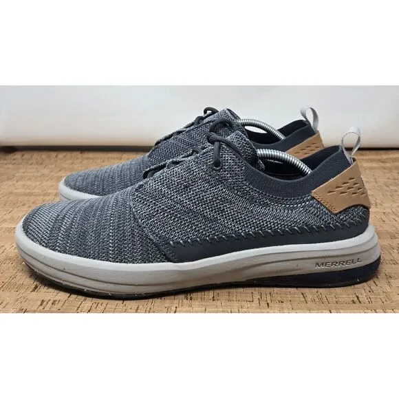 Merrell Gridway Moccasin Shoes‎ Mens 11.5 Knitted Lace Up Gray Vibram Sneakers