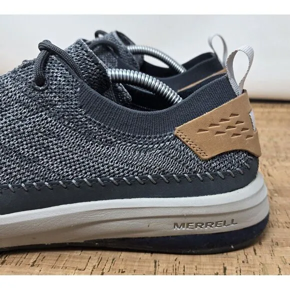 Merrell Gridway Moccasin Shoes‎ Mens 11.5 Knitted Lace Up Gray Vibram Sneakers