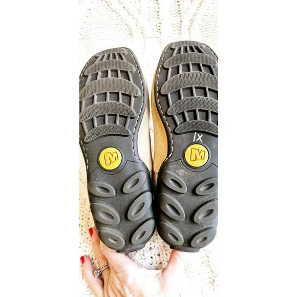 Merrell Rally Moc Loafers Moccasins Shoes Mens Sz 10.5 Rucksack Canvas &amp; Leather