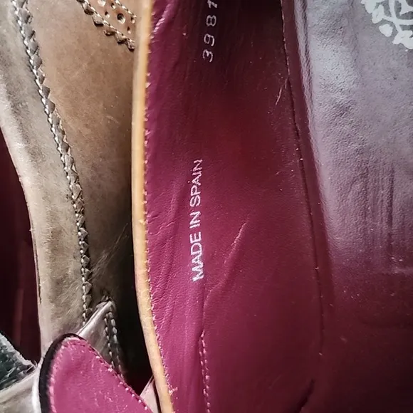 Mezlan Mens Treviso Made In Spain Brown Grey Leather Loafers Sz 10.5