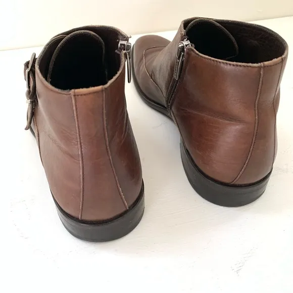 Mezlan Taberna Mens  Dark Brown Double Monk Strap Zip Ankle Boots Size 7