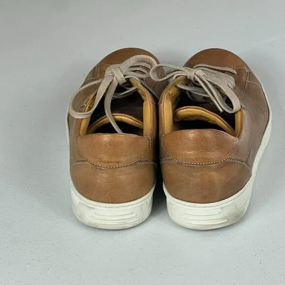 M.Gemi Italian Sneakers Brown Leather Low Top Men's Size 44 11