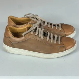 M.Gemi Italian Sneakers Brown Leather Low Top Men's Size 44 11