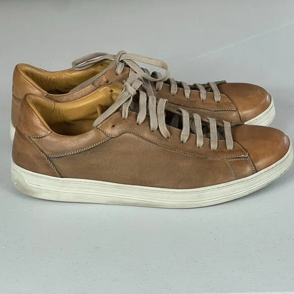 M.Gemi Italian Sneakers Brown Leather Low Top Men's Size 44 11