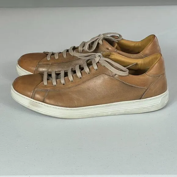 M.Gemi Italian Sneakers Brown Leather Low Top Men's Size 44 11