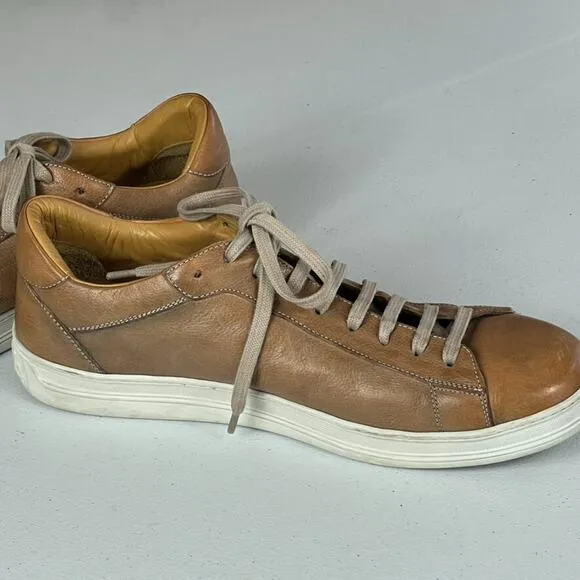 M.Gemi Italian Sneakers Brown Leather Low Top Men's Size 44 11