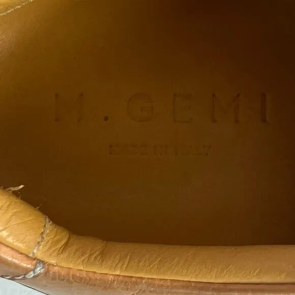 M.Gemi Italian Sneakers Brown Leather Low Top Men's Size 44 11