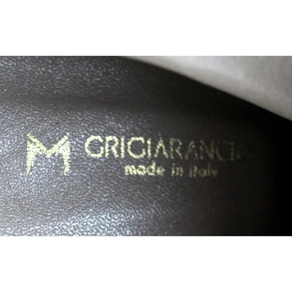 M Grigiarancio BROWN TAUPE GENUINE SUEDE LEATHER 3&quot; HEEL FULL ZIP SIDE BOOTS 38