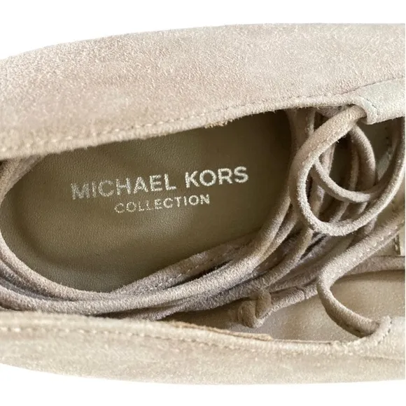 Michael Kors Collection Kallie Suede Lace Up Point Toe Ballet Flat NWOT