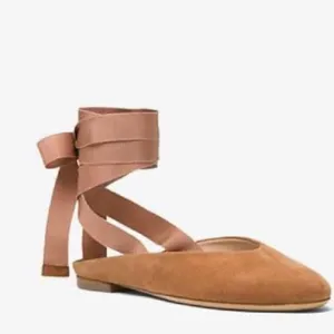 Michael Kors Collection Maren lace up Suede flats