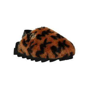 Michael Kors Girls Janis Kamryn Chunky Platform Slides Sandals Faux Fur NEW