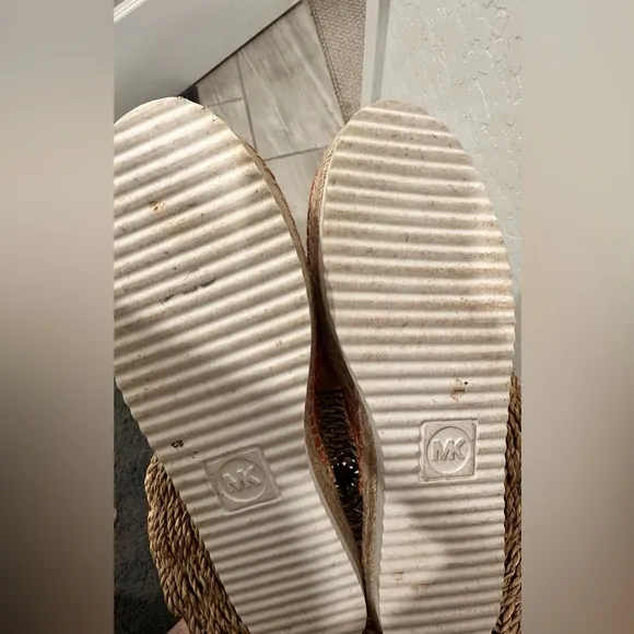MICHAEL KORS Hastings Mule Suede Jute Espadrille Flats Women's Size 10