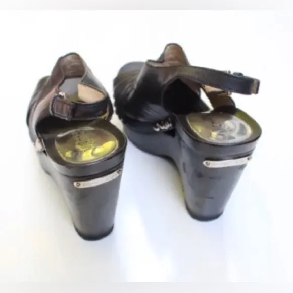 Michael Kors Leather Wedge Sandals NWOT