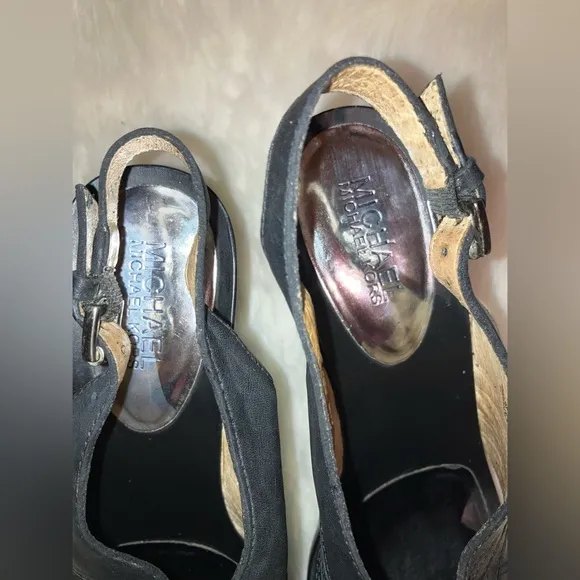 Michael Kors Leather Wedge Sandals NWOT