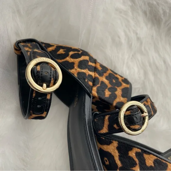 Michael Kors Lena Leopard chunky heeled Sandals
