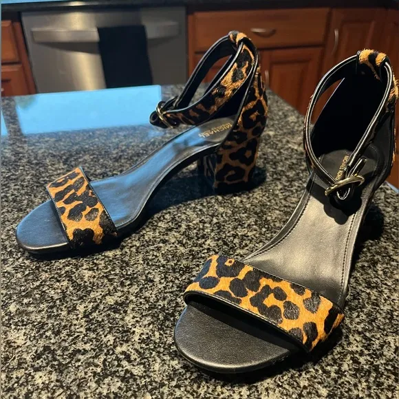 Michael Kors Lena Leopard chunky heeled Sandals