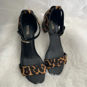 Michael Kors Lena Leopard chunky heeled Sandals