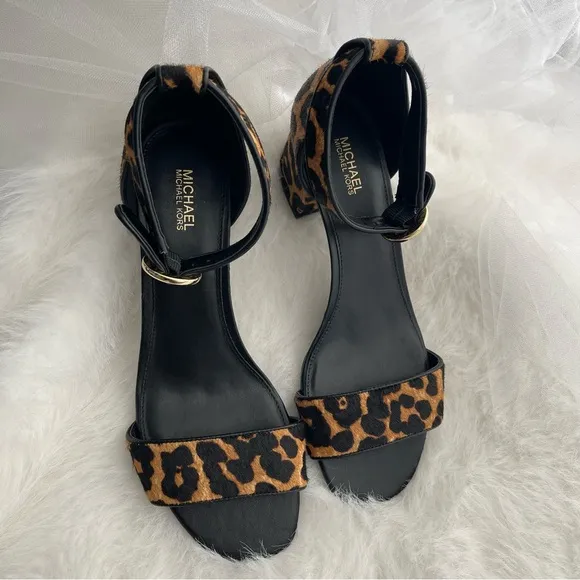 Michael Kors Lena Leopard chunky heeled Sandals