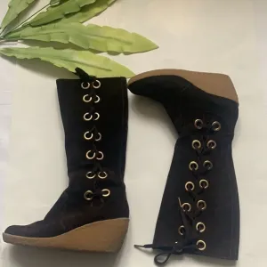 MICHAEL Kors Side Lace Up Detail Leather Boots
