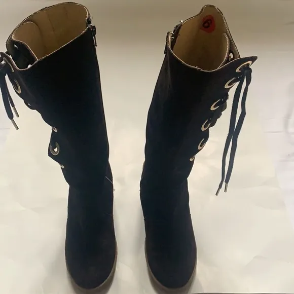 MICHAEL Kors Side Lace Up Detail Leather Boots